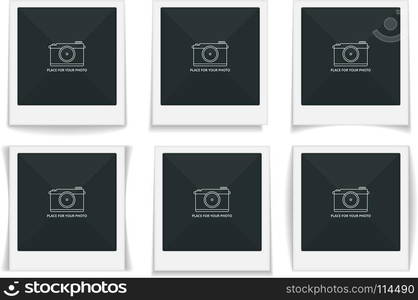 Photo Frames. Photo frames with different shadows, vector eps10 illustration