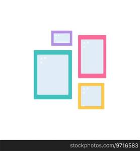 photo frames photos family on the wall elements Vector illustration