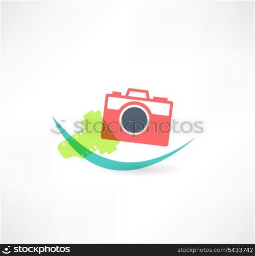 Photo icon. Camera with the film