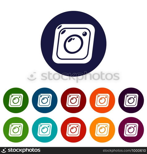 Photo icons color set vector for any web design on white background. Photo icons set vector color