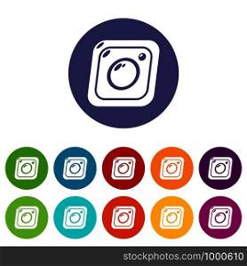 Photo icons color set vector for any web design on white background. Photo icons set vector color