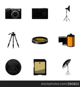 Photo icons set. Cartoon illustration of 9 photo vector icons for web. Photo icons set, cartoon style