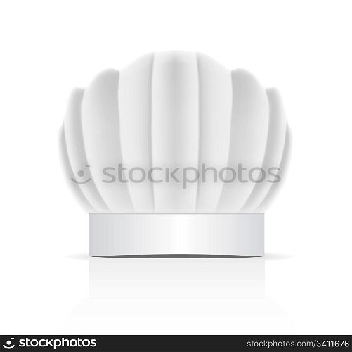 Photo of a chefs hat traditionally called a toque blanche. Vector illustration