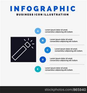 Photo, Photographer, Photography, Retouch Solid Icon Infographics 5 Steps Presentation Background