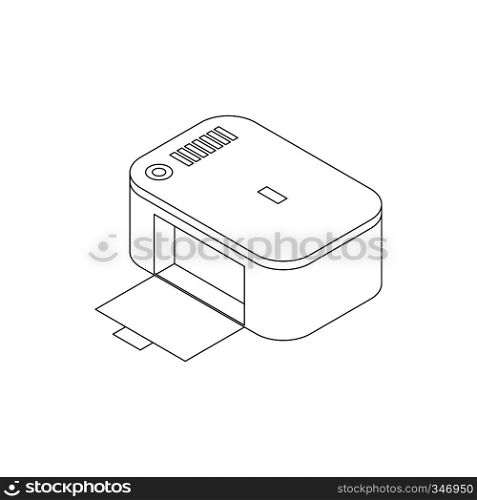 Photo printer icon in isometric 3d style on a white background. Photo printer icon, isometric 3d style