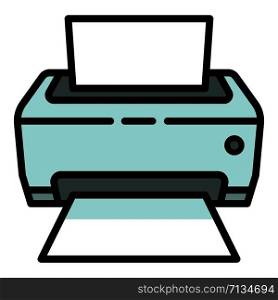 Photo printer icon. Outline photo printer vector icon for web design isolated on white background. Photo printer icon, outline style