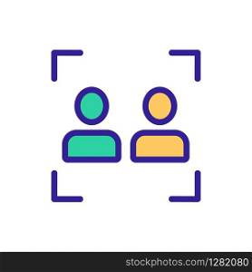 Photo the audience icon vector. Thin line sign. Isolated contour symbol illustration. Photo the audience icon vector. Isolated contour symbol illustration