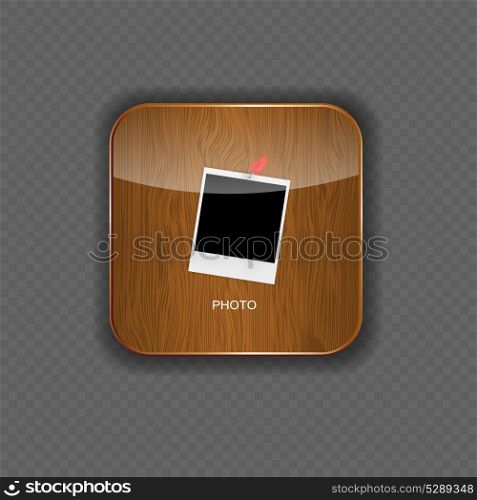 Photo wood application icons vector illustration