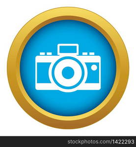 Photocamera icon blue vector isolated on white background for any design. Photocamera icon blue vector isolated