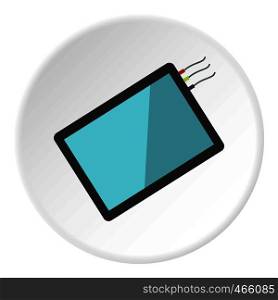 Photocamera icon in flat circle isolated on white vector illustration for web. Photocamera icon circle