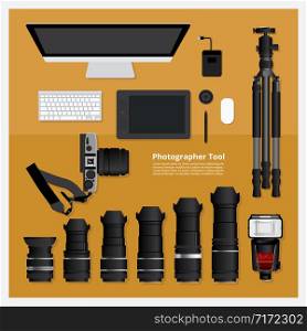 Photographer Tool Vector Illustration