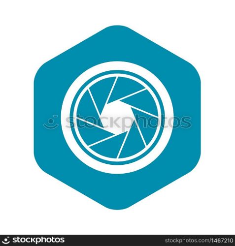 Photographic objective icon. Simple illustration of photographic objective vector icon for web. Photographic objective icon, simple style