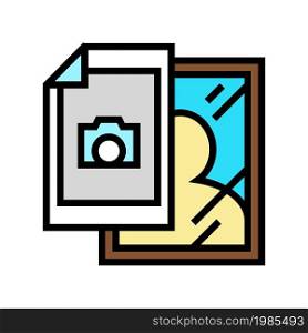 photographic paper and photo frame color icon vector. photographic paper and photo frame sign. isolated symbol illustration. photographic paper and photo frame color icon vector illustration
