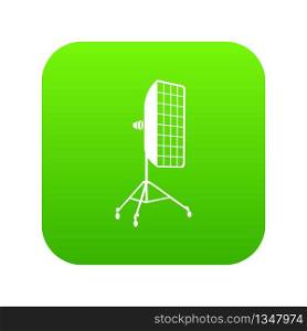 Photographic studio equipment icon green vector isolated on white background. Photographic studio equipment icon green vector