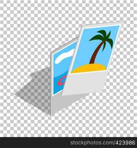 Photographs from vacation isometric icon 3d on a transparent background vector illustration. Photographs from vacation isometric icon