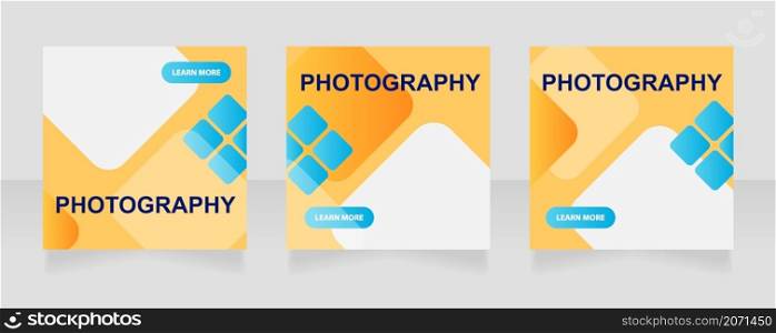 Photography art exhibition web banner design template. Vector flyer with text space. Advertising placard with customized copyspace. Printable poster for advertising. Arial font used. Photography art exhibition web banner design template