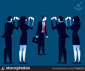 Photography. business person take pictures. Concept business vector.