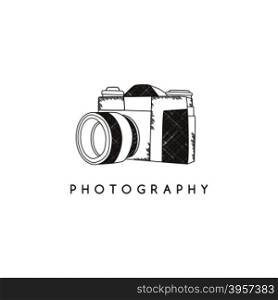 photography camera theme. photography single lens camera theme vector art illustration