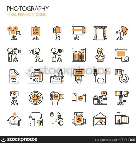 Photography Elements , Thin Line and Pixel Perfect Icons
