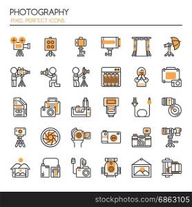 Photography Elements , Thin Line and Pixel Perfect Icons