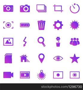Photography gradient icons on white background, stock vector