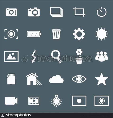 Photography icons on gray background