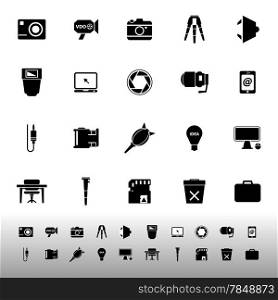Photography related item iconscon white background, stock vector