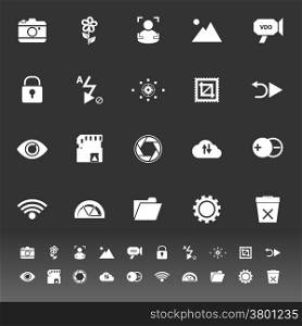 Photography sign icons on gray background, stock vector