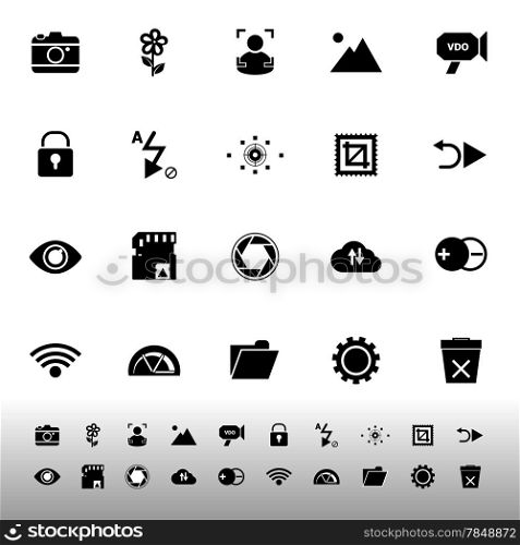 Photography sign icons on white background, stock vector