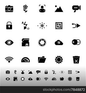 Photography sign icons on white background, stock vector