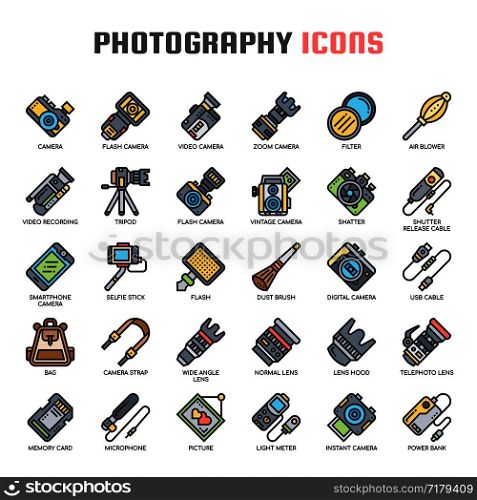 Photography , Thin Line and Pixel Perfect Icons