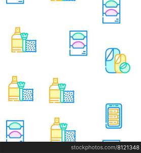 Photography Tool And Accessory Vector Seamless Pattern Color Line Illustration. Photography Tool And Accessory Icons Set Vector