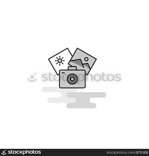 Photography Web Icon. Flat Line Filled Gray Icon Vector