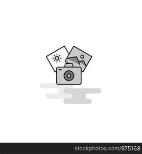 Photography Web Icon. Flat Line Filled Gray Icon Vector