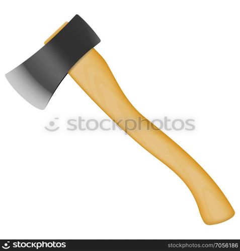 Photorealistic ax with wooden handle. Photorealistic ax with wooden handle on white background