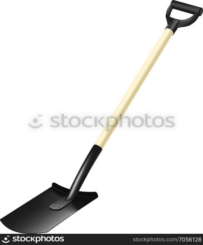 Photorealistic fiberglass shovel. Photorealistic fiberglass shovel with handle on white background