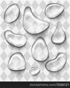 Photorealistic water drops. Photorealistic vector water drops on white background