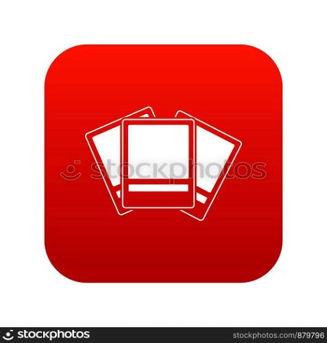 Photos icon digital red for any design isolated on white vector illustration. Photos icon digital red