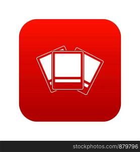 Photos icon digital red for any design isolated on white vector illustration. Photos icon digital red