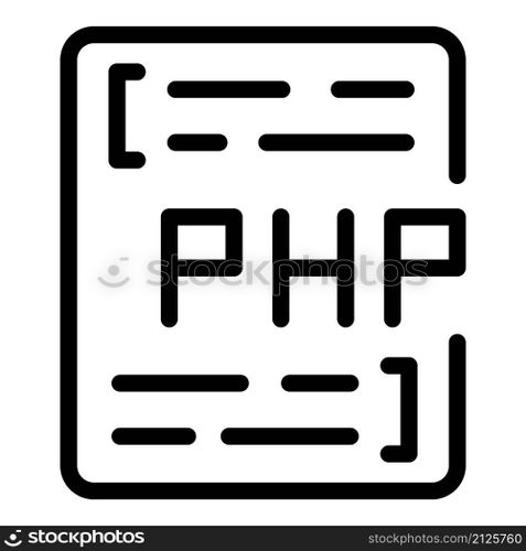 Php code icon outline vector. Web cms. System tool. Php code icon outline vector. Web cms