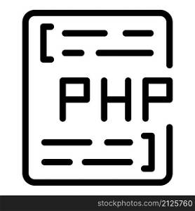 Php code icon outline vector. Web cms. System tool. Php code icon outline vector. Web cms