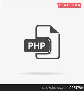 PHP file extension. Simple flat black symbol. Vector illustration pictogram