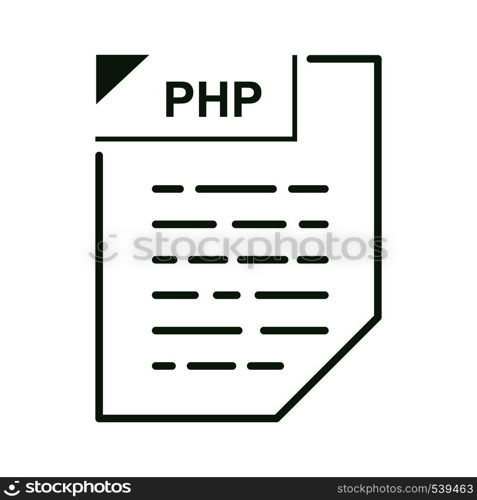 PHP file icon in cartoon style on a white background. PHP file icon, cartoon style