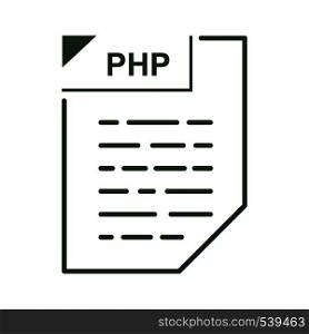 PHP file icon in cartoon style on a white background. PHP file icon, cartoon style