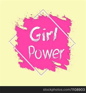 Phrase girl power for banner, poster or t-shirt. The third wave of feminism. Isolated on a white background.