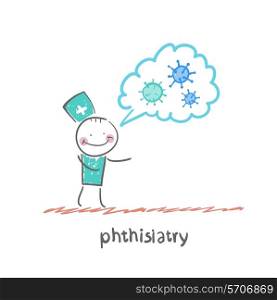phthisiatry . Fun cartoon style illustration. The situation of life.