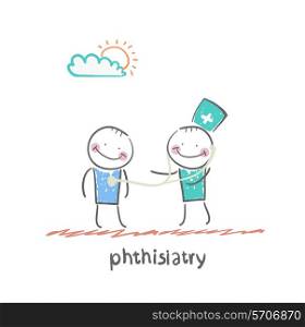 phthisiatry . Fun cartoon style illustration. The situation of life.