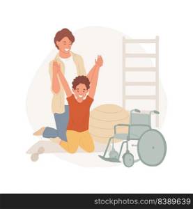 Physical exercise isolated cartoon vector illustration. Rehabilitation facility for disabled children, inclusive gym for kids, motor exercise, physical activity, daycare center vector cartoon.. Physical exercise isolated cartoon vector illustration.