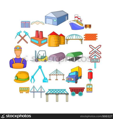 Physical labor icons set. Cartoon set of 25 physical labor vector icons for web isolated on white background. Physical labor icons set, cartoon style