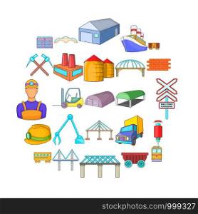 Physical labor icons set. Cartoon set of 25 physical labor vector icons for web isolated on white background. Physical labor icons set, cartoon style